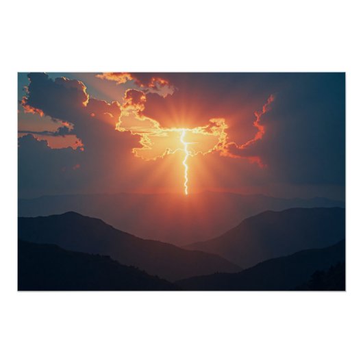 Lightning at Dusk Perfect Poster (Voorkant)