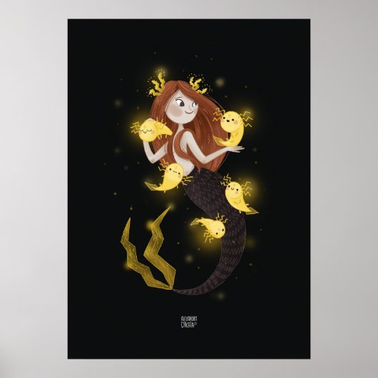 LIGHTNING AXOLOTL door Alexandra Dikaia Poster (Voorkant)