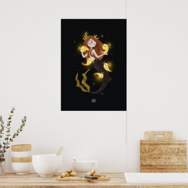 LIGHTNING AXOLOTL door Alexandra Dikaia Poster