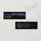 Lightning Blue Sound Wave Professional DJ Mini Visitekaartje (Voorkant / Achterkant)