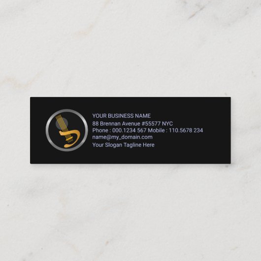 Lightning Blue Sound Wave Professional DJ Mini Visitekaartje (Achterkant)