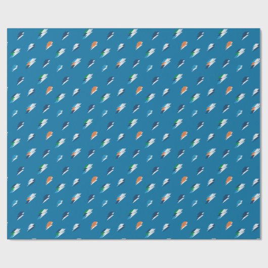 Lightning Bold Print op blauw Cadeaupapier (Vlak)