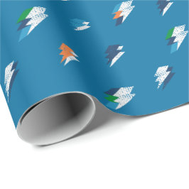 Lightning Bold Print op blauw Cadeaupapier