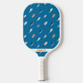 Lightning Bold Print op blauw Pickleball Paddle (Voorkant)
