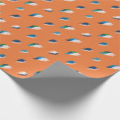 Lightning Bold Print op Sinaasappel Cadeaupapier (Hoek)