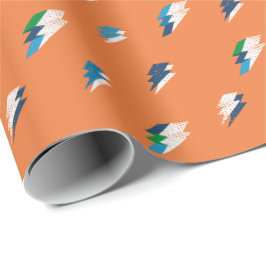 Lightning Bold Print op Sinaasappel Cadeaupapier