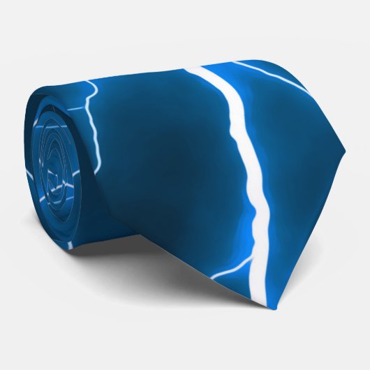 Lightning Bolt - Blauw Stropdas (Opgerold)