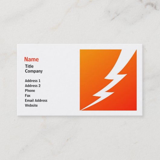 Lightning Bolt Business Card-template Visitekaartje (Voorkant)
