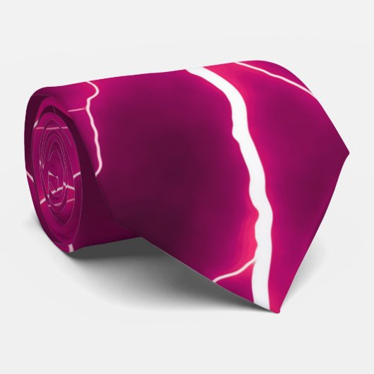 Lightning Bolt - Deep Pink Stropdas (Opgerold)