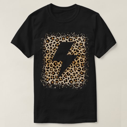 Lightning Bolt Dier Luipaard Cheetah Print T-shirt (Design voorkant)