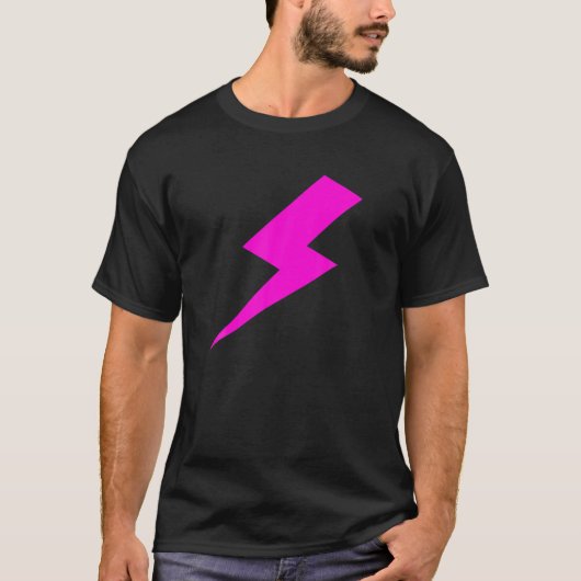 Lightning Bolt Hot Pink Flash Print T-shirt (Voorkant)