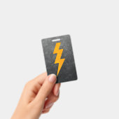 Lightning Bolt in Concrete Badge (Handheld)