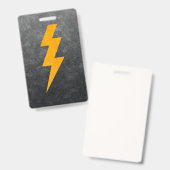 Lightning Bolt in Concrete Badge (Voor- en achterkant)