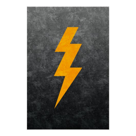 Lightning Bolt in Concrete Perfect Poster (Voorkant)