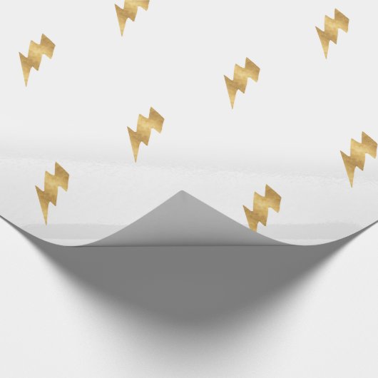 Lightning Bolt in Metallic Gold Cadeaupapier (Hoek)