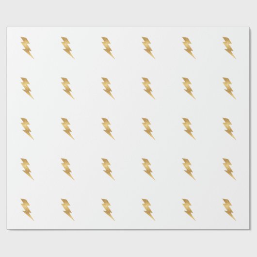 Lightning Bolt in Metallic Gold Cadeaupapier (Vlak)