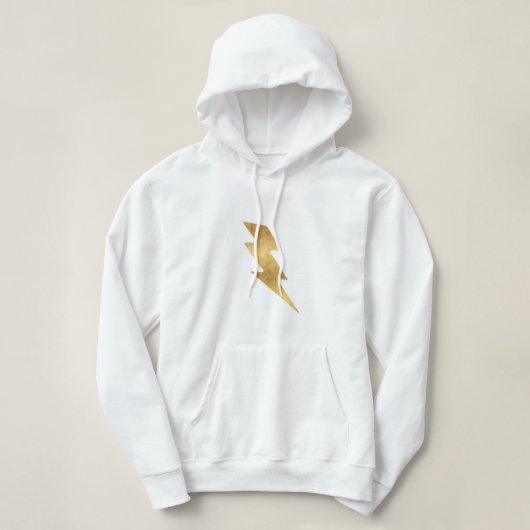 Lightning Bolt in Metallic Gold Hoodie (Design voorkant)