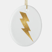 Lightning Bolt in Metallic Gold Keramisch Ornament (Rechts)