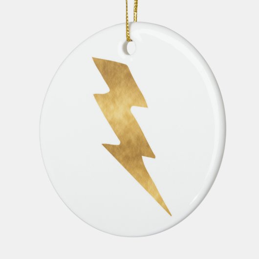Lightning Bolt in Metallic Gold Keramisch Ornament (Links)