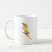 Lightning Bolt in Metallic Gold Koffiemok (Links)