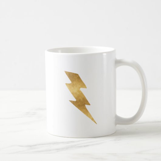 Lightning Bolt in Metallic Gold Koffiemok (Rechts)