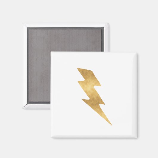 Lightning Bolt in Metallic Gold Magneet (Voorkant / Achterkant)