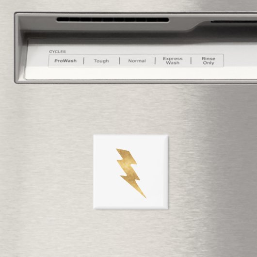 Lightning Bolt in Metallic Gold Magneet (Insitu (Vaatwasser))