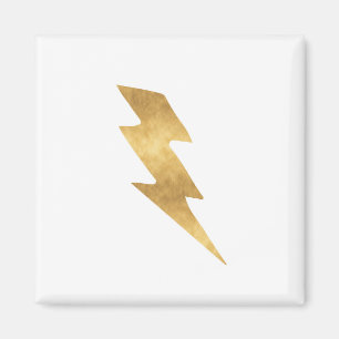 Lightning Bolt in Metallic Gold Magneet