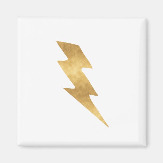Lightning Bolt in Metallic Gold Magneet (Voorkant)