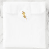 Lightning Bolt in Metallic Gold Ronde Sticker (Tas)