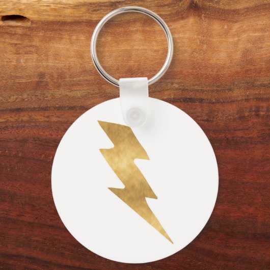 Lightning Bolt in Metallic Gold Sleutelhanger (Voorkant)