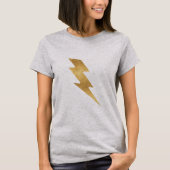 Lightning Bolt in Metallic Gold T-shirt (Voorkant)
