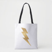 Lightning Bolt in Metallic Gold Tote Bag (Voorkant)