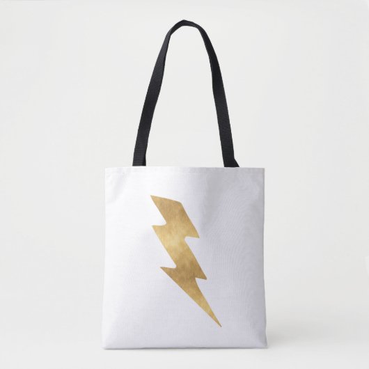 Lightning Bolt in Metallic Gold Tote Bag (Voorkant)