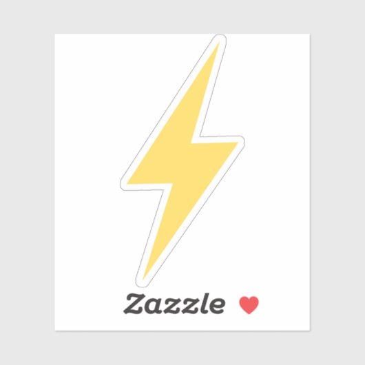 Lightning Bolt Mosterd Geel Sticker (Vel)