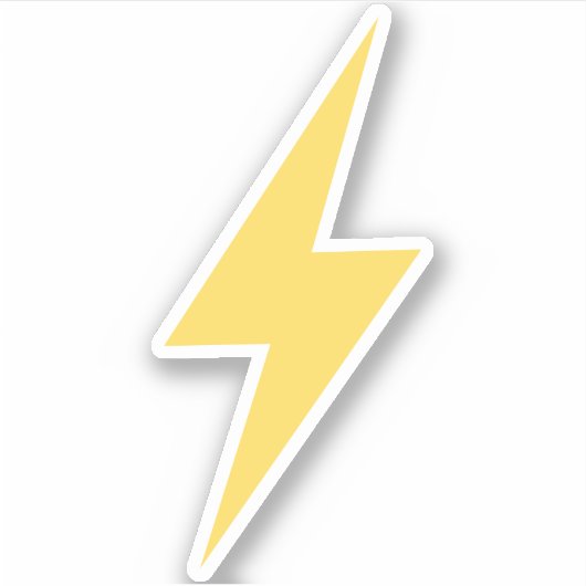 Lightning Bolt Mosterd Geel Sticker (Voorkant)