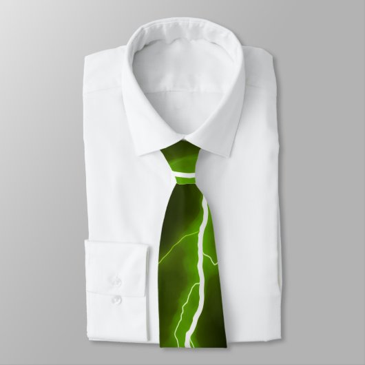 Lightning Bolt - Neon Green Stropdas (Gebonden)