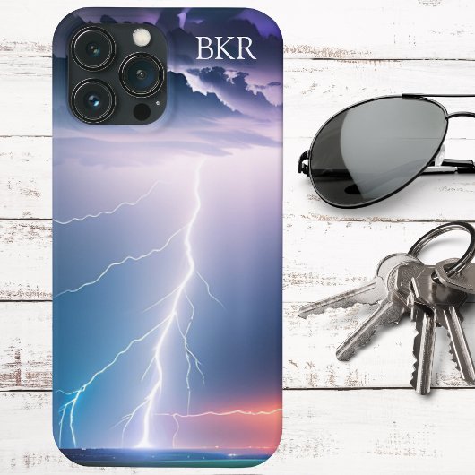 Lightning Bolt op Water Monogram Case-Mate iPhone Case