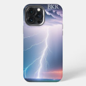 Lightning Bolt op Water Monogram iPhone Hoesje (Achterkant)