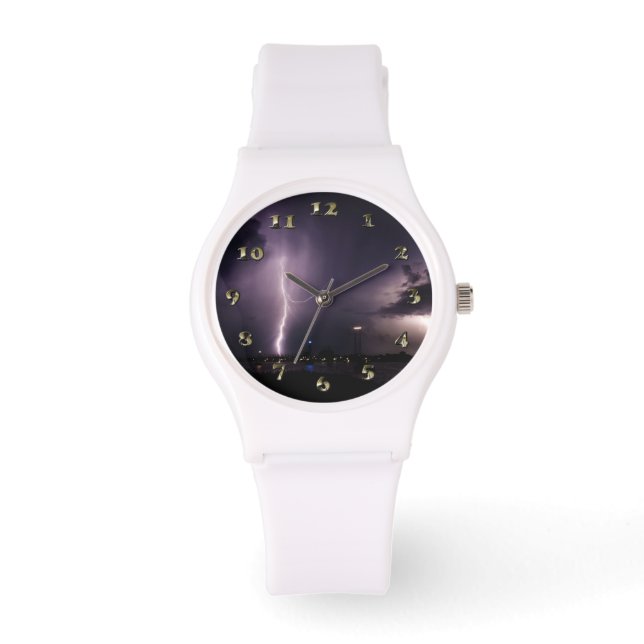 Lightning Bolt over Harbour City Horloge (Voorkant)