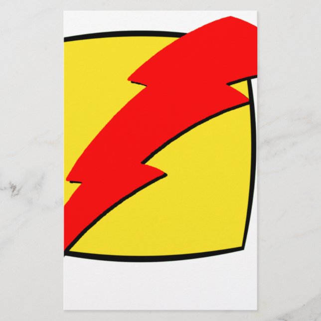 Lightning bolt retro ziet er superheld uit logo (Voorkant)