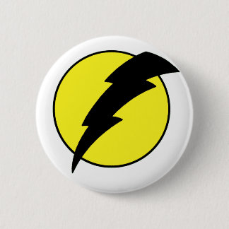 Lightning bolt retro ziet er superheld uit logo ronde button 5,7 cm