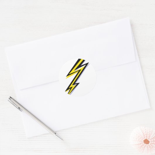 Lightning Bolt. Ronde Sticker (Envelop)