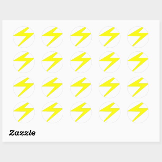 Lightning Bolt Ronde Sticker (Vel)