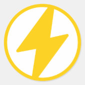 Lightning Bolt Ronde Sticker (Voorkant)