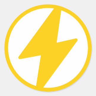 Lightning Bolt Ronde Sticker