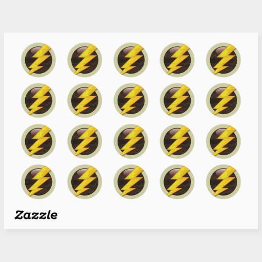 Lightning Bolt Ronde Sticker (Vel)