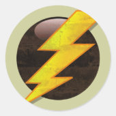 Lightning Bolt Ronde Sticker (Voorkant)