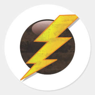 Lightning Bolt Ronde Sticker