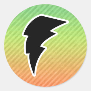 Lightning Bolt Ronde Sticker